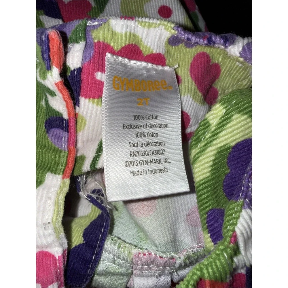 Gymboree Floral Corduroy Dress Girls 3T‎ Long Sleeve Pink Green Purple